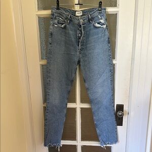 Agolde Women's Nico Distressed Blue Ankle Jeans Sz 29